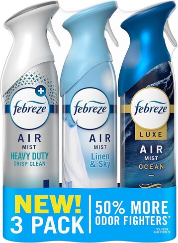 Febreze Air Mist, Air Freshener Spray, Odor Fighting Room Spray, Deodorizer for Home Bathroom Kitchen Office Apartment Dorm Room Classroom, Kitchen Base Mix, 8.1oz, 3ct in Saudi Arabia