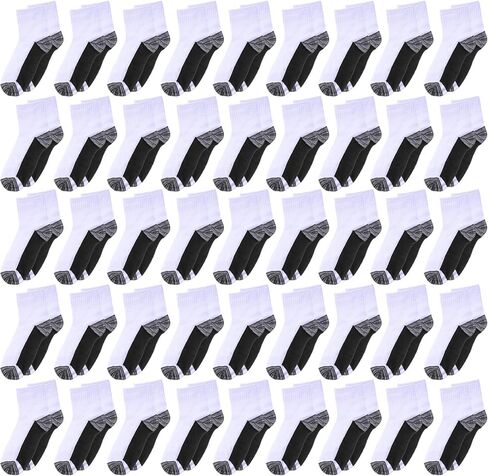 Ramede 100 Pairs Kids Socks Boys Crew Cushioned Ankle Soft Ribbed Girls Athletic Socks for Kids in Saudi Arabia