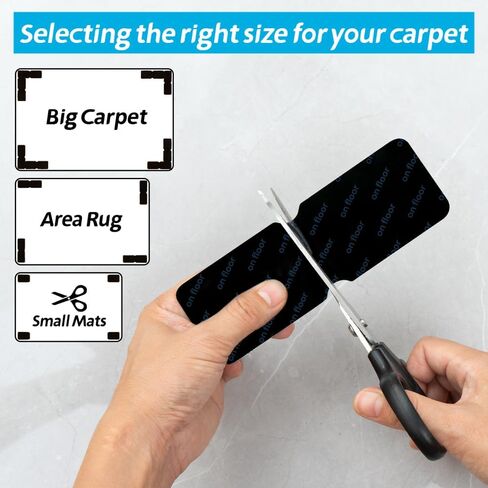 Rug Gripper for Hardwood Floors: 12 PCS No Damage Rug Tape - Anti Slip Rug Grips for Area Rugs – Secure Carpet Tape for Wood Floors, Safe & Strong Hold in Saudi Arabia