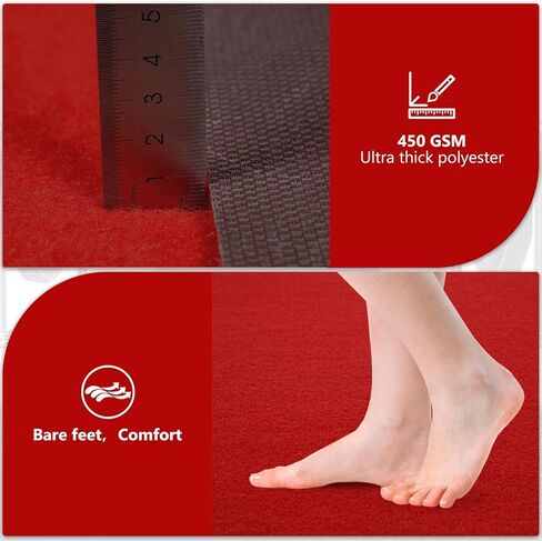 PBHEPJ 3ft x 10ft Extra Thick Red Carpet Runner for Party & Hollywood, Festival Celebration, Wedding, Graduation Ceremony, Award Ceremony, VIP Reception, Heavy-Duty, Non-Slip TPR Rubber in Saudi Arabia