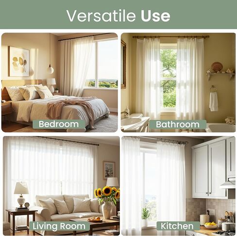 No Adhesive Heavy Duty Curtain Rod Holders with Wide Hook, 5X Stronger Than Adhesive Curtain Rod Hooks,Tension Curtain Rod Bracket for Wall with Pin Guide, Curtain Wall Mount (4 Pack, for 0.75" Rods) in Saudi Arabia