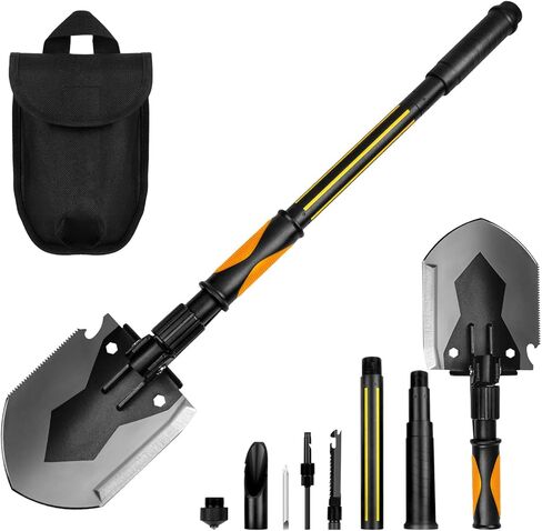 14-in-1 Tactical Multi-Tool with Locking Mechanism & Folding Shovel - Survival Gear for Camping, Snow, Hiking, Hunting, Emergency Readiness in Saudi Arabia