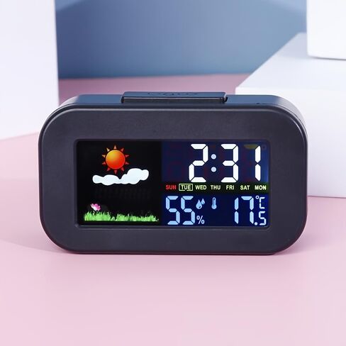 Desktop Alarm Clock Color Display for Bedroom Office Indoor Use in Saudi Arabia
