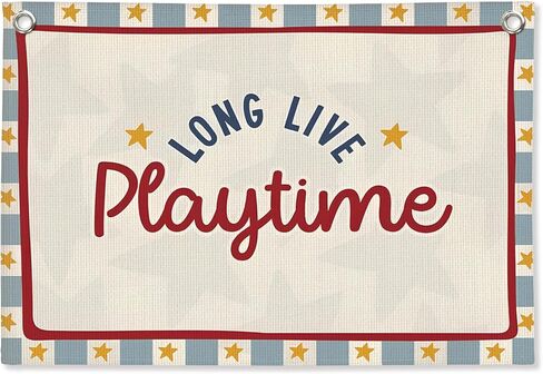 Playroom Wall Decor, Long Live Playtime Linen Canvas Banner,Toddler Playroom Decor Kids Room Nursery with Star Pattern Wall Decor for Toddler Boys Toy Room Bedroom,30x20 Inch in Saudi Arabia