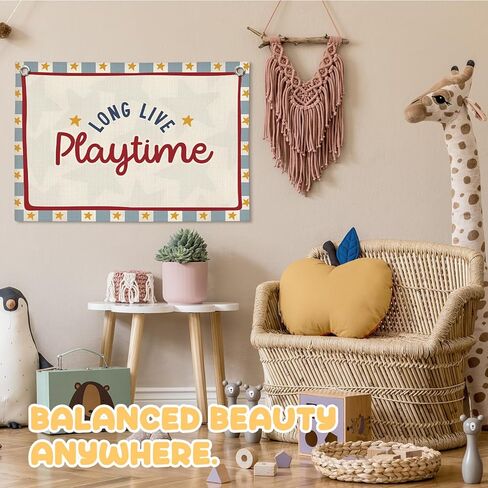 Playroom Wall Decor, Long Live Playtime Linen Canvas Banner,Toddler Playroom Decor Kids Room Nursery with Star Pattern Wall Decor for Toddler Boys Toy Room Bedroom,30x20 Inch in Saudi Arabia