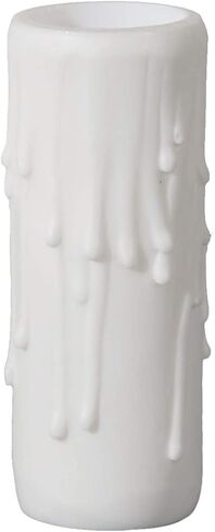 B&P Lamp® 6 Inch Flat White Color Polybeeswax Standard Candle Cover in Saudi Arabia