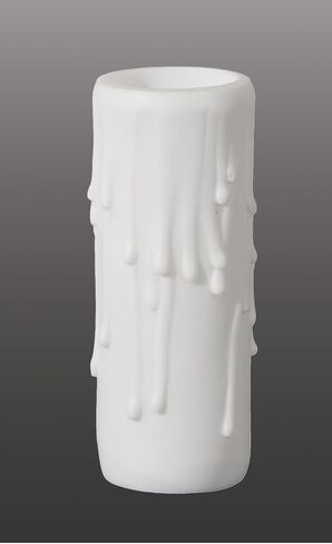 B&P Lamp® 6 Inch Flat White Color Polybeeswax Standard Candle Cover in Saudi Arabia