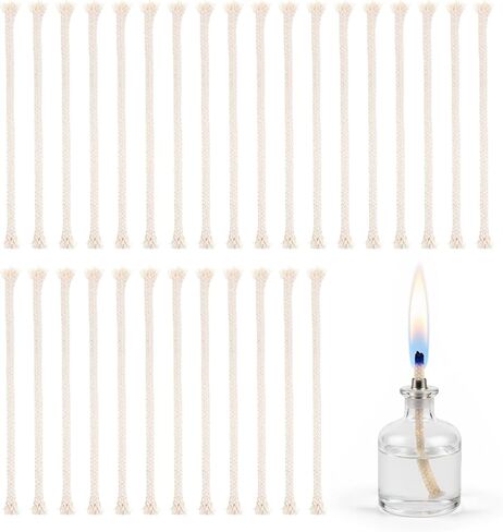 30Pcs 1/4" (6mm) Round Cotton Oil Lamp Wicks Replacement for Candle Wick Braided for Alcohol Kerosene Torches Lantern DIY Handmade Candle Making Supplies in Saudi Arabia