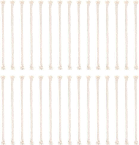 30Pcs 1/4" (6mm) Round Cotton Oil Lamp Wicks Replacement for Candle Wick Braided for Alcohol Kerosene Torches Lantern DIY Handmade Candle Making Supplies in Saudi Arabia