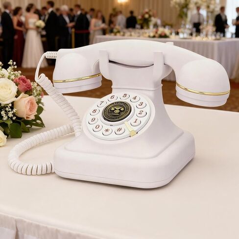 هاتف الزفاف TelPal Audio Guest Book، مسجل هاتف عتيق، كتاب ضيوف الزفاف، هاتف تسجيل صوتي قديم لحفلات أعياد الميلاد/التخرج/استحمام الطفل/التقاعد/المناسبات الخاصة (أبيض) in Saudi Arabia