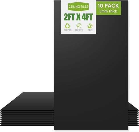 بلاط سقف منسدل بطول 2 قدم × 2 قدم، لوحة سقف PVC بيضاء ناعمة مقاس 24 × 24 بوصة. مقاومة للماء وقابلة للغسل ومقاومة للحريق - قابلة لإعادة الاستخدام - بولي كلوريد الفينيل عالي الجودة لمنع الكسر - عبوة مكونة من 12 بلاطة in Kuwait