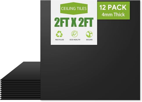 بلاط سقف منسدل بطول 2 قدم × 2 قدم، لوحة سقف PVC بيضاء ناعمة مقاس 24 × 24 بوصة. مقاومة للماء وقابلة للغسل ومقاومة للحريق - قابلة لإعادة الاستخدام - بولي كلوريد الفينيل عالي الجودة لمنع الكسر - عبوة مكونة من 12 بلاطة in Kuwait