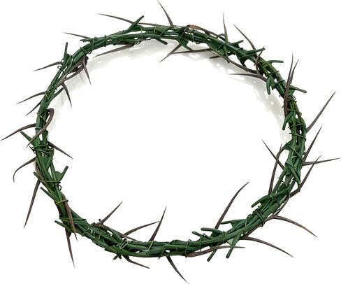 Jesus Thorn of Crown Headpiece-Crown of Thorns Ring, 7.5-8" Crown of Thorns Plant,Handmade Wearable Crown Decor for Christian Easter, Church Events, and Christmas Tree Topper (Wood Color) in Kuwait