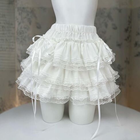 Women Lolita Lace Multi Layer Bloomers Y2K Pumpkin Bottom Ruffle Frilly Costume Shorts Pants Sweet TUTU Skirt NK06 in Saudi Arabia