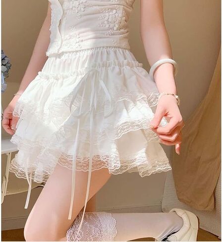 Women Lolita Lace Multi Layer Bloomers Y2K Pumpkin Bottom Ruffle Frilly Costume Shorts Pants Sweet TUTU Skirt NK06 in Saudi Arabia