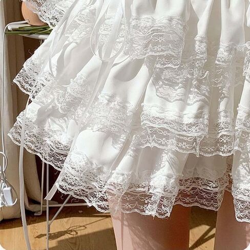 Women Lolita Lace Multi Layer Bloomers Y2K Pumpkin Bottom Ruffle Frilly Costume Shorts Pants Sweet TUTU Skirt NK06 in Saudi Arabia
