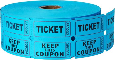2200 Pcs (1100 Pairs) Raffle Tickets Double Roll, Blue 50/50 Raffle Tickets, Consecutively Numbered for Raffles, Events, Fundraisers, Carnivals & Classroom Activities in Kuwait