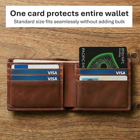 بطاقة حجب RFID من باسيفيك شيلد (عبوتان) | تأمين محفظتك | حماية متميزة من سرقة الهوية لبطاقات الائتمان والهوية وجواز السفر | NFC تماس in Kuwait