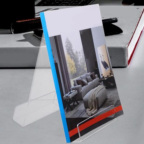 HANABASS A4 Double-Sided Thick Acrylic Book Rack with Panel, Acrylic Book Stand and Phone Holder for Desk Organization and Reading Display in Saudi Arabia
