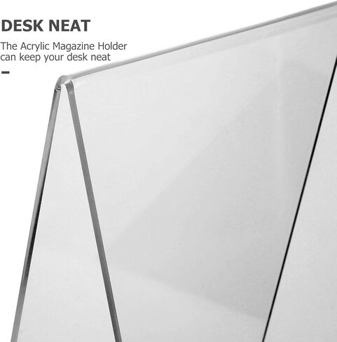HANABASS A4 Double-Sided Thick Acrylic Book Rack with Panel, Acrylic Book Stand and Phone Holder for Desk Organization and Reading Display in Saudi Arabia