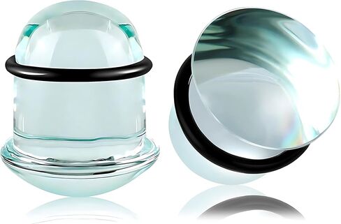 Glass Single Flare Gauges for Ears Comfy Ear Gauge Plugs and Tunnels with O-Ring Ear Stretching Kit 14G-11/16" Available for Women Men Expanders Piercing Jewelry in Saudi Arabia