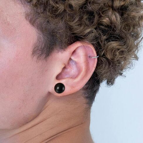 مجموعة أدوات قياس الأذن الزجاجية من Xpircn مع حلقات مطاطية، سدادات مضيئة واحدة 14G-00G لمقاييس الأذن، مجوهرات ثقب الجسم المتوسعة الناعمة غير المسببة للحساسية 8-12 قطعة in Kuwait