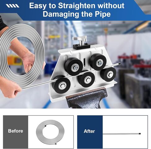 Tubing Straightener, Brake Line Straightener for 3/16 to 1/2 IN Diameter Pipe, Tube Straightener and Wire Straightener Fit for Fuel Line, Brake Line, Soft Aluminum Tubing and Copper Tubing in Kuwait