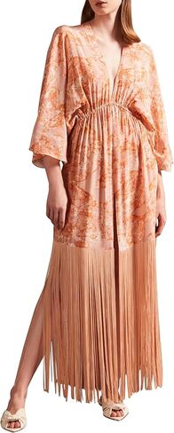 ADRIANA DEGREAS Sea Bubbles Long Robe With Fringes in Saudi Arabia