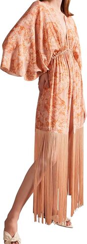 ADRIANA DEGREAS Sea Bubbles Long Robe With Fringes in Saudi Arabia