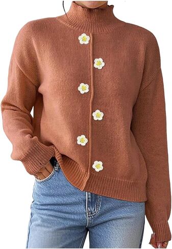 المرأة الياقة المدورة سترة طويلة الأكمام مضلع مكتنزة متماسكة الخريف البلوز سترة علوية الأزهار التطريز لطيف البلوزات in Kuwait