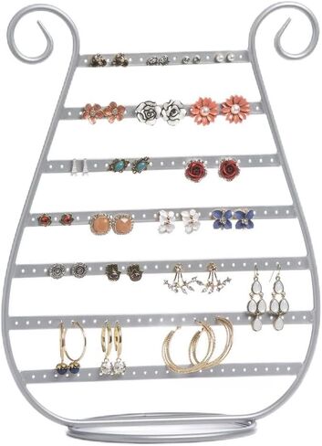 Mango Steam Harp Stud Earring Jewelry Organizer, Display Stand, Storage, Gift (Black, Slim) in Kuwait