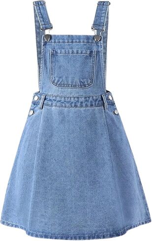 Floerns Girl's Denim Overall Dress Bib Adjustable Strap Jumper Pinafore Jeans Overalls in Saudi Arabia