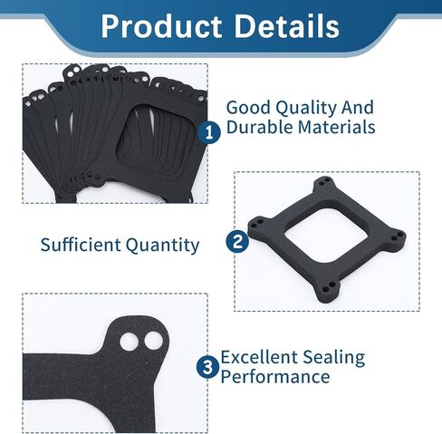 AUGSHY 12 Pack Carburetor Gasket Bulk 4 bbl 1/16" Thick Compatible with SBC BBC 350 Carburetor Gaskets Carb Gasket for Enhanced Engine Sealing Performance in Saudi Arabia