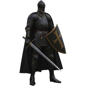 Dark Knight Medieval Barbuta Full Body Armor Suit | Handmade 18 Gauge Steel Wearable Plate Armour with brass accents | Barbuta Helmet & Crusader Shield | for LARP, Reenactment, Cosplay & Halloween in Saudi Arabia