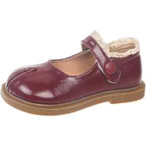 Mary Jane Dress Shoes for Girls Retro Split Toe Low Heel Tabi Shoe Dressy Casual Hook and Loop Uniform Flats for Little Kid in Saudi Arabia