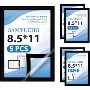 Magnetic Sign Holder 8.5 x 11, 5 PCS Self Adhesive Picture Frame, Wall Window Office Door Fridge Plastic Sheet Protector Sleeve Display for Document Paper Poster Flyer Photo Notice in Kuwait