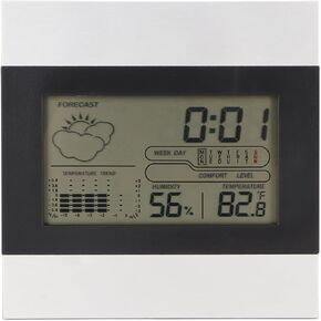 TOPINCN Digital Weather Clock, Temperature and Humidity Display, Alarm Clock for Desktop and Wall Hanging, Aluminum Shell Inside Outside Temperature Humidity Monitor in Saudi Arabia