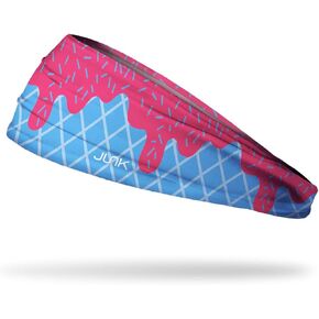 JUNK Brands Big Bang Lite Headband - Moisture-Wicking, Performance Fabric, Non-Slip, Sports Sweatband for Men & Women - One Size - Hot Blue Scoop in Saudi Arabia