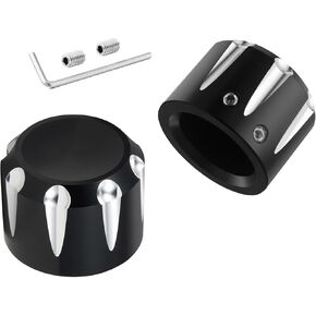 Front Axle Nut Covers, CNC Axle Nut Caps Compatible for Harley Davidson Touring Dyna Sportster Trike Softail Street Glide Road King Road Glide Electra Glide 2002-2023，Black in Kuwait