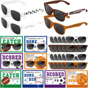 20 Pcs Valentine's Day Gifts Sport Cards With Sunglasses Valentine Sport Party Favors for School Classroom Prize Exchange Gifts Supplies in Saudi Arabia