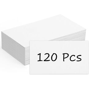 120 Pcs Blank Business Cards, 2x3.5in Small Index Cards, 350GSM Thick White Blank Note Cards for Business Study Index Invitation Playing in Saudi Arabia
