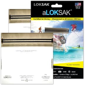 Loksak - أكياس جافة للهواتف المحمولة للهاتف المحمول Aloksak - حقيبة هاتف تحت الماء - شاشة تعمل باللمس متوافقة - معتمدة من الغوص - 2 حزمة - 3.9 بوصة × 7.5 بوصة واضحة in Kuwait