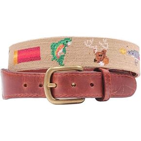 Southern Sportsman Needlepoint Belt in Dark Khaki by Smathers & Branson in Saudi Arabia
