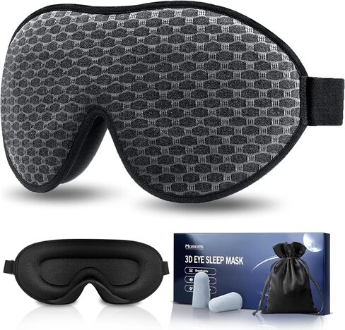قناع النوم، قناع العين ثلاثي الأبعاد ذو محيط عميق 100% يحجب الأضواء قناع النوم الليلي قناع العين للنوم غطاء العين غطاء العين معصوب العينين مع حزام قابل للتعديل للسفر والقيلولة واليوجا in Kuwait