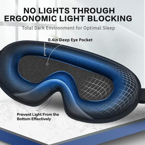 قناع النوم، قناع العين ثلاثي الأبعاد ذو محيط عميق 100% يحجب الأضواء قناع النوم الليلي قناع العين للنوم غطاء العين غطاء العين معصوب العينين مع حزام قابل للتعديل للسفر والقيلولة واليوجا in Kuwait