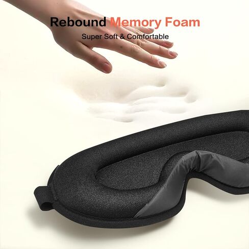 قناع النوم، قناع العين ثلاثي الأبعاد ذو محيط عميق 100% يحجب الأضواء قناع النوم الليلي قناع العين للنوم غطاء العين غطاء العين معصوب العينين مع حزام قابل للتعديل للسفر والقيلولة واليوجا in Kuwait