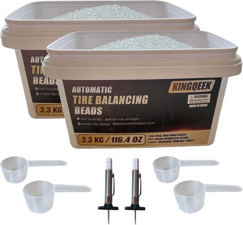 Tire Balancing Beads 6.6KG(232.8oz),Tempered Glass Wheel Beads for Balance for Trucks,Motorcycles,Trailer,ATVs,Off-Road Vehicles,with Tire Tread Depth Gauge | Reusable, Eco-Friendly Beads in Saudi Arabia
