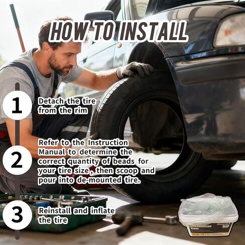 Tire Balancing Beads 6.6KG(232.8oz),Tempered Glass Wheel Beads for Balance for Trucks,Motorcycles,Trailer,ATVs,Off-Road Vehicles,with Tire Tread Depth Gauge | Reusable, Eco-Friendly Beads in Saudi Arabia