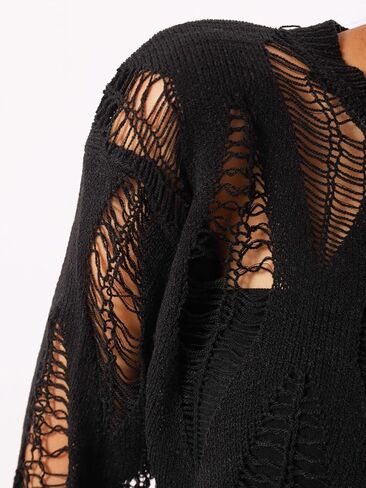 Sacina Goth Black Sweater, Goth Top, Gothic Emo Punk Grunge Clothes for Women in Saudi Arabia
