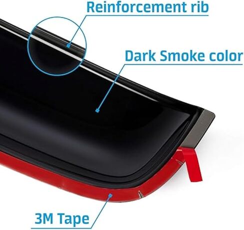 Durable Sunroof Moonroof Wind Deflector Compatible with Mazda CX-5 Moonroof Visor Shade Guard/Rain Guard - Tape-On Adhesive Top Wind Guard Low Profile Roof Visor - SR01010 in Kuwait